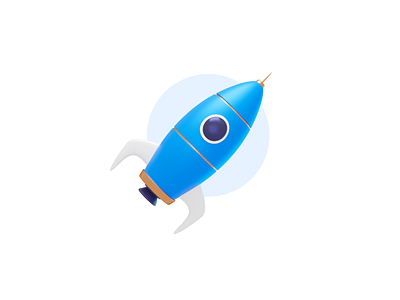 Rocket illustration 3d blender emptystate icon iconography illustration rocket spot