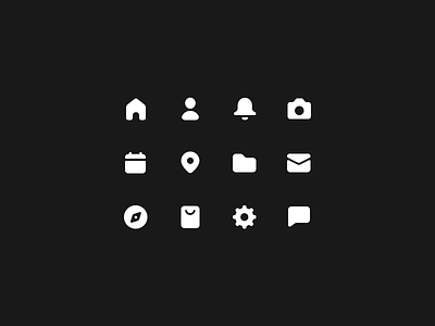 Icon Exploration bag calendar camera chat email folder home icon iconography icons iconset illustration mark pin settings vector