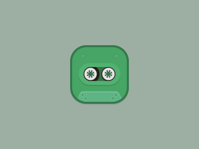 noble - Cassette Icon audio cassette flat green icon icons noble theme winterboard