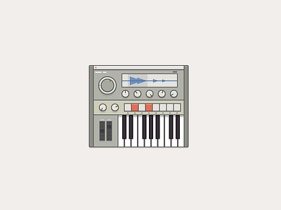 Synthesizer flat icon illustration instrument synthesizer vector vintage