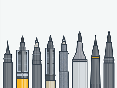Brush Pens brush brush pens icon iconography icons illustration logo mark pens