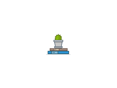 Little Fella book cactus icon illustration logo mark pot vector