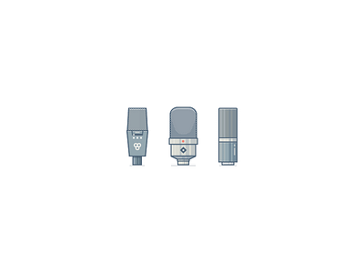 Three Mics icon illustration illustrator logo mark microphone microphones music vector
