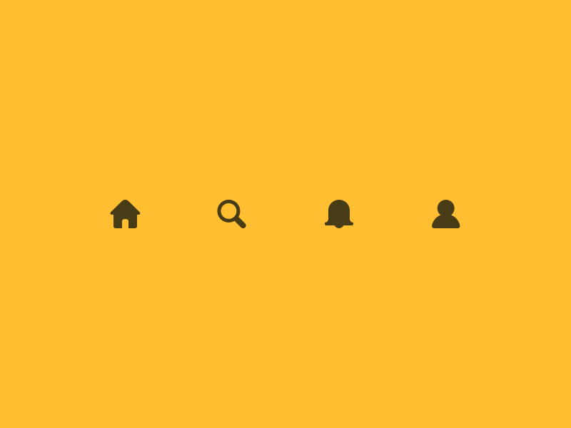 Tab bar icons yellow