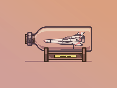 Viper In A Bottle battlestar flat galactica icon iconography icons illustration outline vector viper viper mk2
