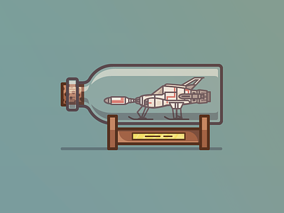 Interceptor In A Bottle bottle icon iconography icons illustration interceptor outline space ship vector