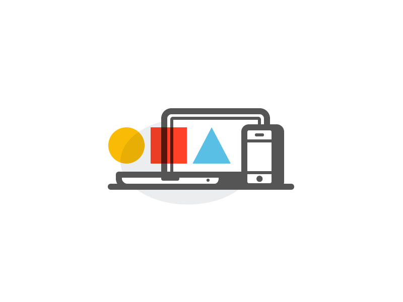 Its all digital phone iphone macbook digital outline flat vector icons iconography icon illustration