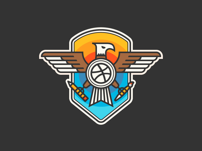 Fly Like An Eagle Yep eagle shield badge outline vector icons iconography icon illustration
