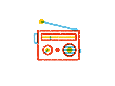 Radio blending flat icon iconography icons illustration letterpress outline radio texture vector