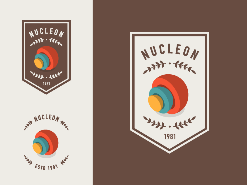 Nucleon Badge logo ornament sphere core badge icon illustration