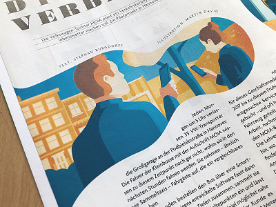 Autostadt Journal Details city editorial illustration people tree