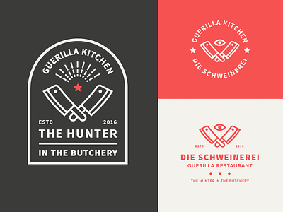 The Hunter Badge badge icon iconography icons illustration kitchen logo mark restaurant