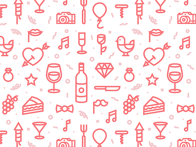 Wedding Pattern cake iconography icons icons set mark pattern wedding wine