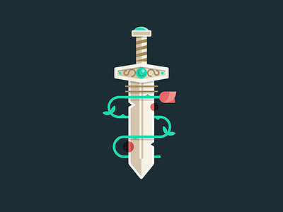 #vectober - 4 - Sword flower icon iconography illustration rose sword vectober vector