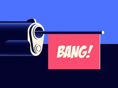 #vectober - 6 - PowBang bang gun icon iconography icons illustration pistol shadow vector
