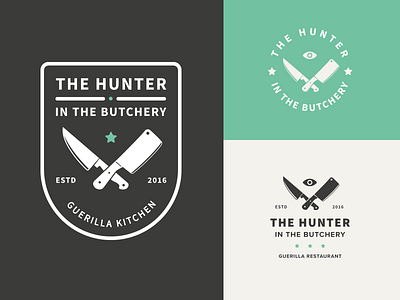 The Hunter Badge Variations badge cook icon illustration knife logo mark restaurant