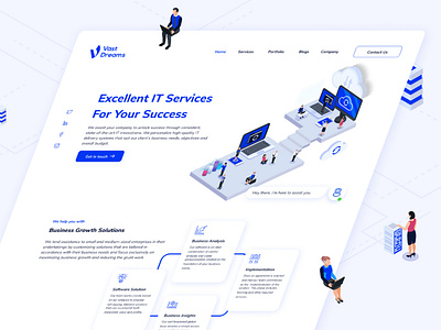 Vast Dream - Website branding concep design figma figmadesign graphic design illustration it logo service ui uiux ux web design website