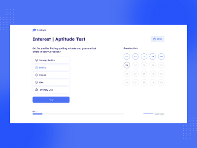 Test Form | Aptitude Test component concept dashboard education figma form ui illustration mangement ui uiux ux vector web design website