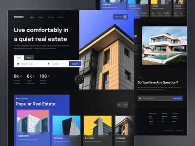 Real Estate Landing Page apartement architecture building home home page house landing page properties property real estate real estate agency real estate website realestate residence ui ux web web design website website design