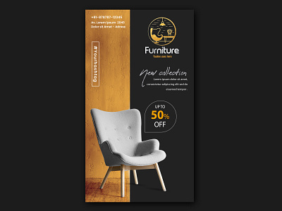 Furniture brochure banner ads brochure design illustration logo vector