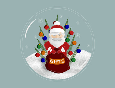 Happy Holiday Season christmas christmas card design flat gifts holidays illustraion illustration illustration art illustrations illustrator santa claus ui vector winter