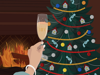 Christmas Season Mood christmas christmas card christmas tree color flat illustration illustration art illustrations illustrator ui vector winter
