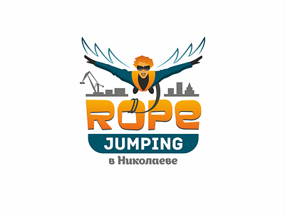 Emblem for an extreme sports team that is engaged in ropejumping