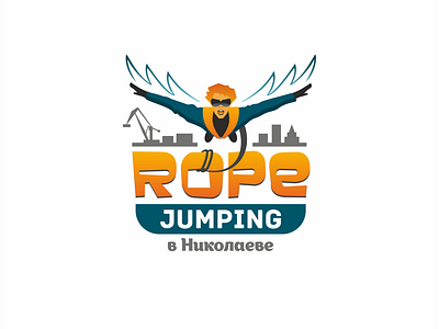 Emblem for an extreme sports team that is engaged in ropejumping