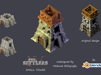 Small Tower in Settlers IV building design isometric simple sketch
