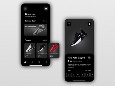 Nike App app design graphic design minimal shoes app typography ui uidesign ux vector visual design web