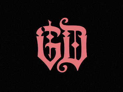 Monogram calligraphy gothic lettering logo