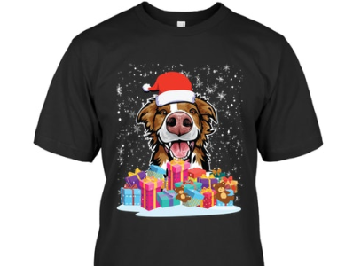 Cute Animal Dog Border Collie Christmas