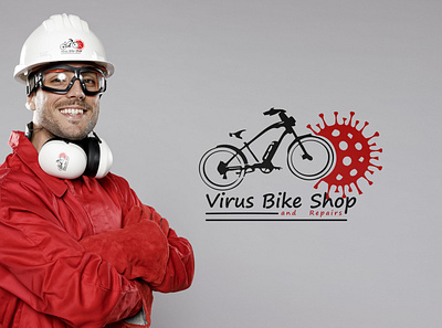 Virus Bike Shop Logo abstract artist artistic branding collectors edition design illustration logo typography vector