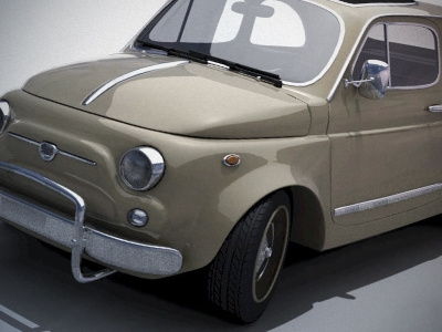 Fiat 500 3d car model render