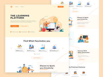 E-Learning Landing Page e edu e learning education graphic design illustration landing page ui