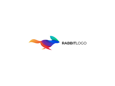 rabbit logo brand colorfull logo logo animals logo design rabbit