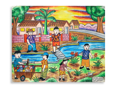 Voluntary Work for Environment artwork carandache child crayon environment fine art