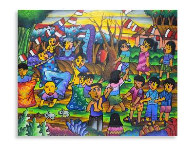 Celebration of Indonesian Independence day artwork carandache child crayon fine art independence day