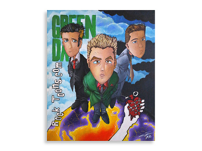 Green Day [Inspired by Rocktoons.com] acrylic artwork canvas caricature greenday illustration
