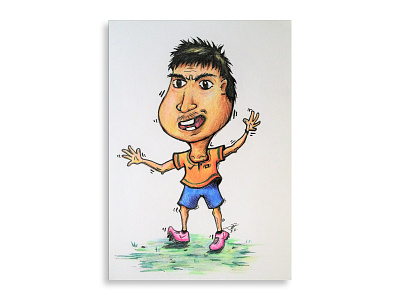 Caricature of Football Player artwork caricature colored pencils fine art football