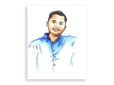 Sketch of 'Andi Aulia Rahman' artwork colored pencils fine art portrait sketch