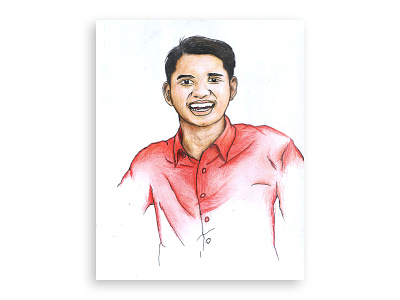 Sketch of 'Taufik Hidayat' artwork colored pencils fine art portrait sketch