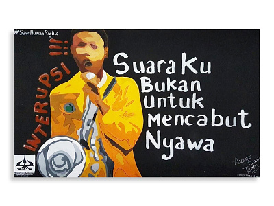 Mural of Save Human Rights artwork democracy fine art mural politic save human save human right trisakti