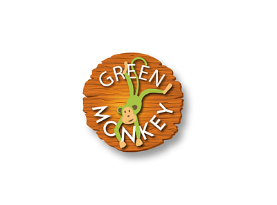 logo for green monkey branding design illustration logo typography