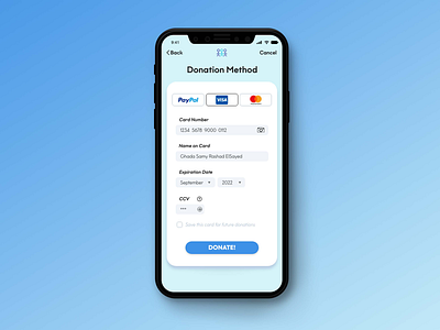 Credit Card Checkout - Donation App app app design charity checkout dailyui design digital donation ui ui design