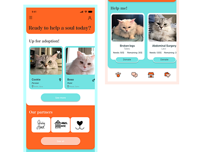Landing Page - Pet Donation App app dailyui design digital donation help landingpage pets ui