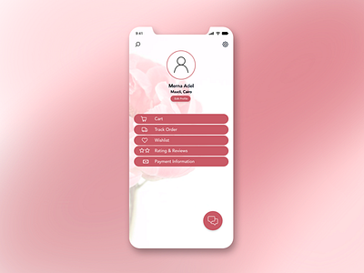 Profile Page - Flower Ordering App app app design branding dailyui design digital flower simple ui