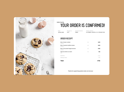 Email Receipt cookies dailyui design email receipt food receipt ui