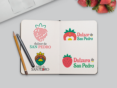 "Dulzura de San Pedro"- Brand Design branding chile illustration illustrator logo nature logo strawberries vector