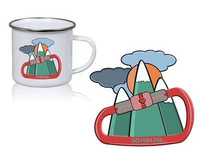 Hiking Mug affinity design coffee cup hiking logo ilustration mountains